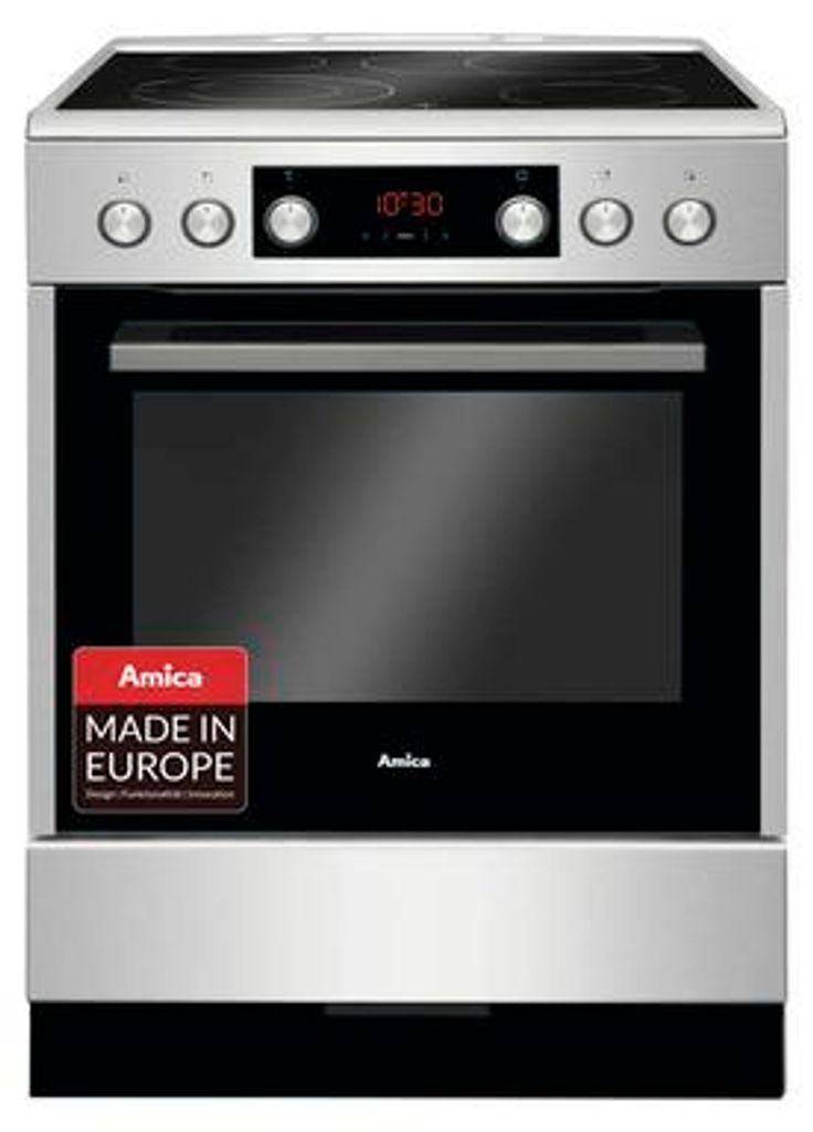 Amica SHC 914 100 E, Freistehender Herd, Schwarz, Silber, Produktbild 