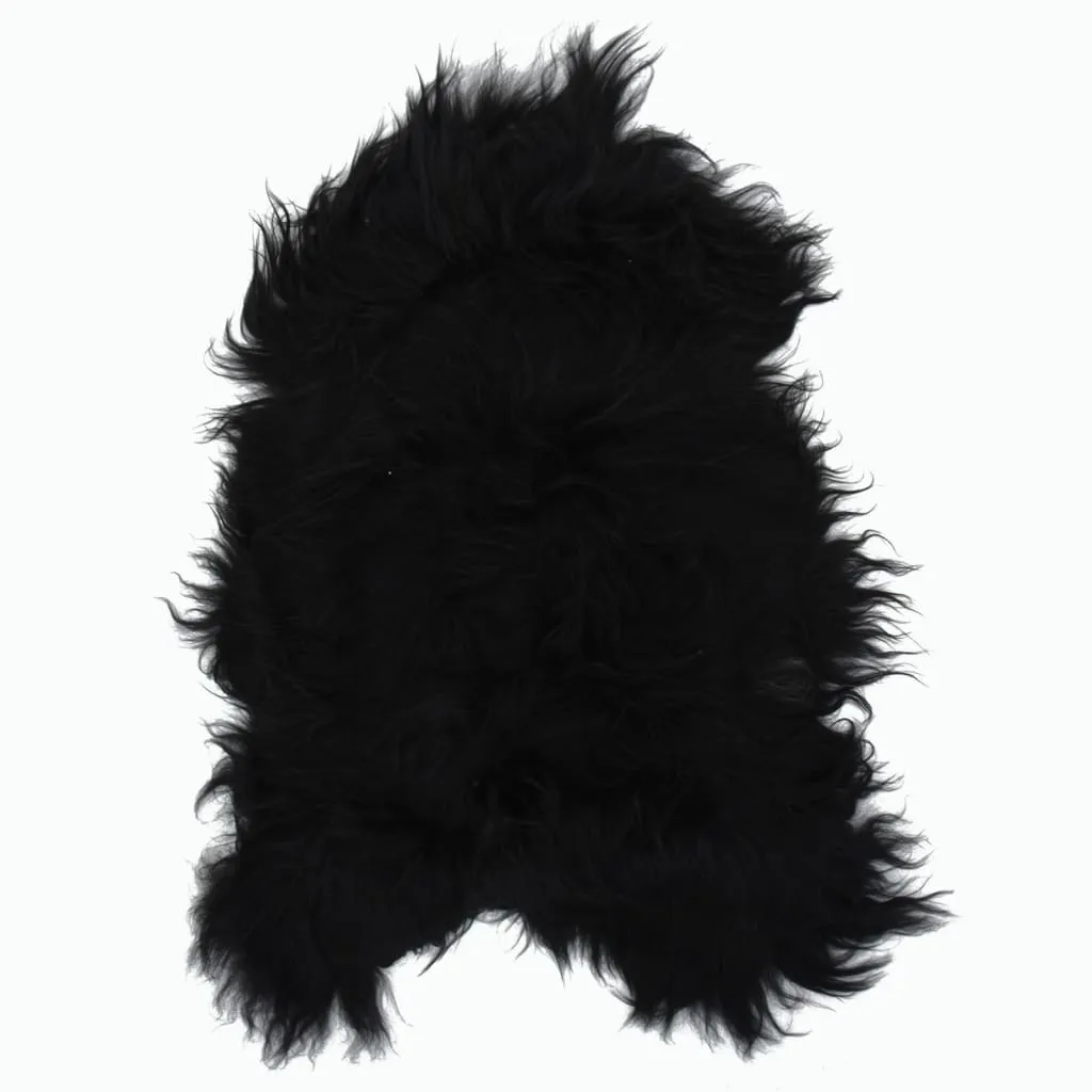 Housse de chaise en peau de mouton noire 70x110 cm pour déco cocooning