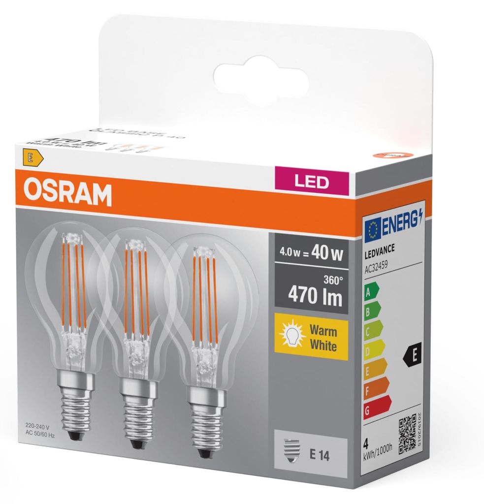 Osram LED Base Classic P Lampe, in Tropfenform mit Produktbild 