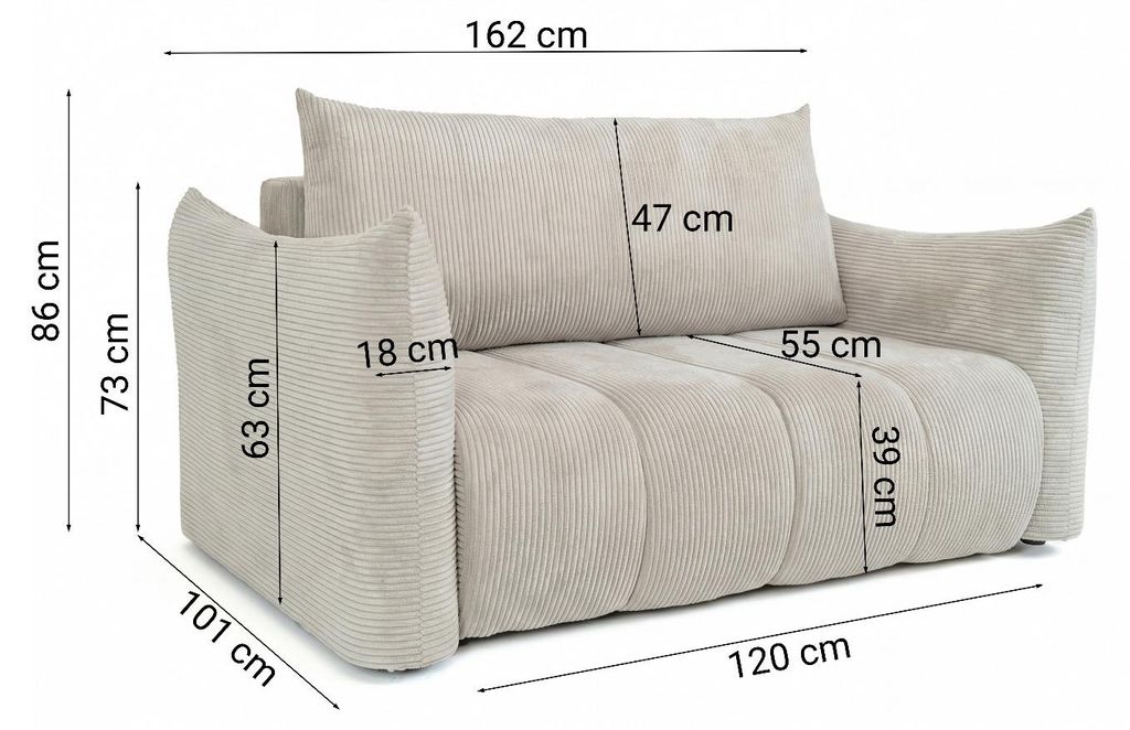 Amerikanisches Sofa Flo, mit Schlaffunktion, für Kinder, Produktbild 