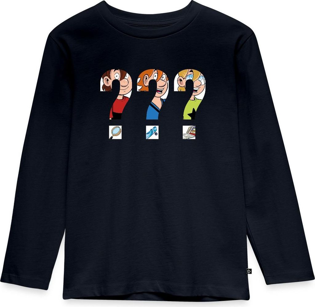 Spreadshirt Die Drei Fragezeichen Kids Silhouetten Kinder Premium Langarmshirt, 98/104 (2 Jahre), Navy