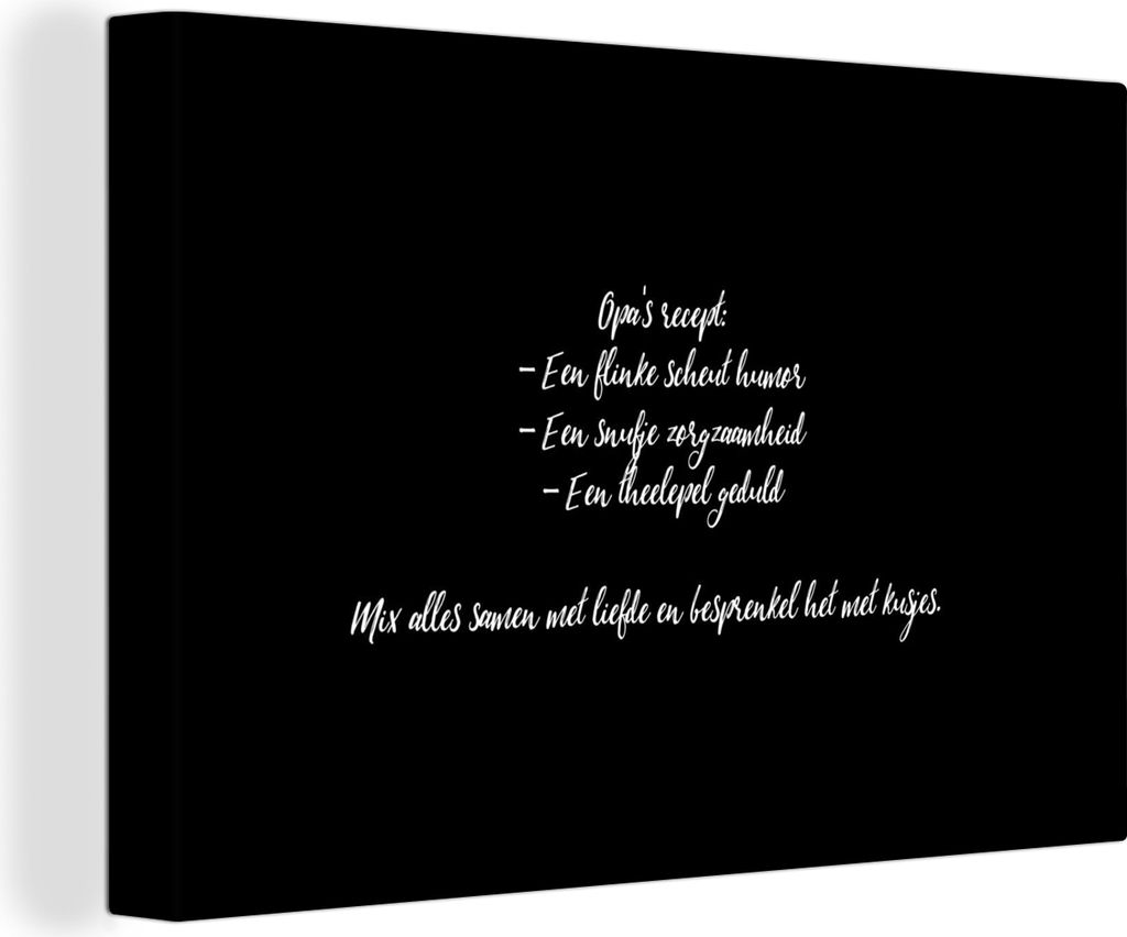 OneMillionCanvasses - Leinwandbilder - 150x100 cm, Großvaters Rezept - Zitate - Sprichwörter - Großvater, Wandbilder Kunstdruck Wanddekoration...