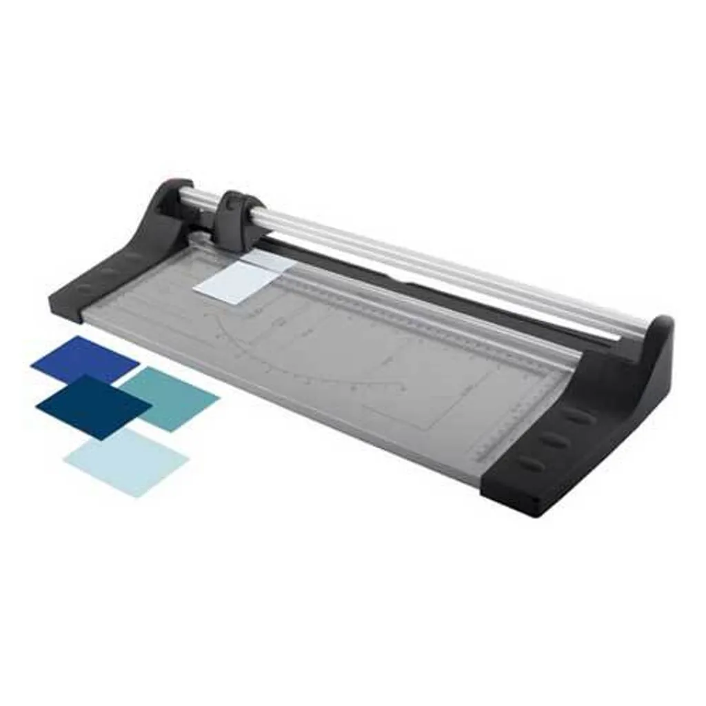 Massicot A3 PAVO avec plateau métal et règle de mesure de précision