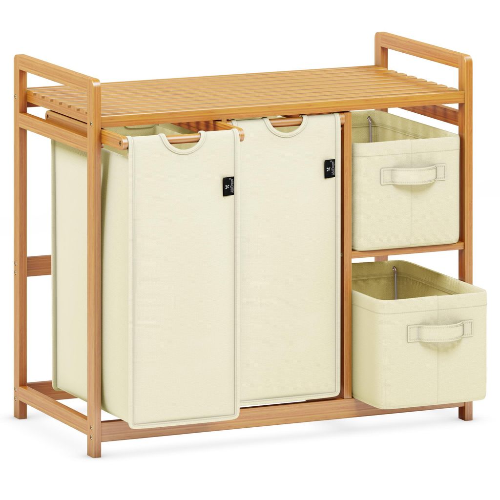 AdelDream Wäschekorb 4 Fächer Wäschesammler 140L Produktbild 