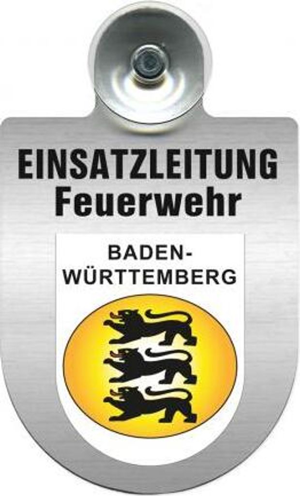 Einsatzschild Windschutzscheibe incl. Saugnapf - Einsatzleitung Feuerwehr - 309476 - incl. Regionen nach Wahl Color - Region Baden-Württemberg