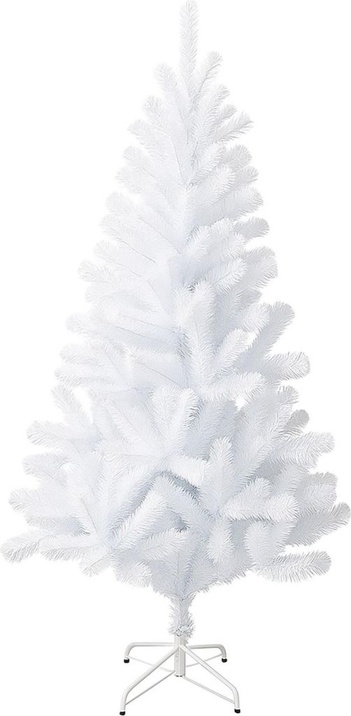 BURI Künstlicher Weihnachtsbaum 210 cm in Weiß mit 630 Spitzen | besonders dichter PVC-Tannenbaum auf robustem Metallständer | klappbares Design...