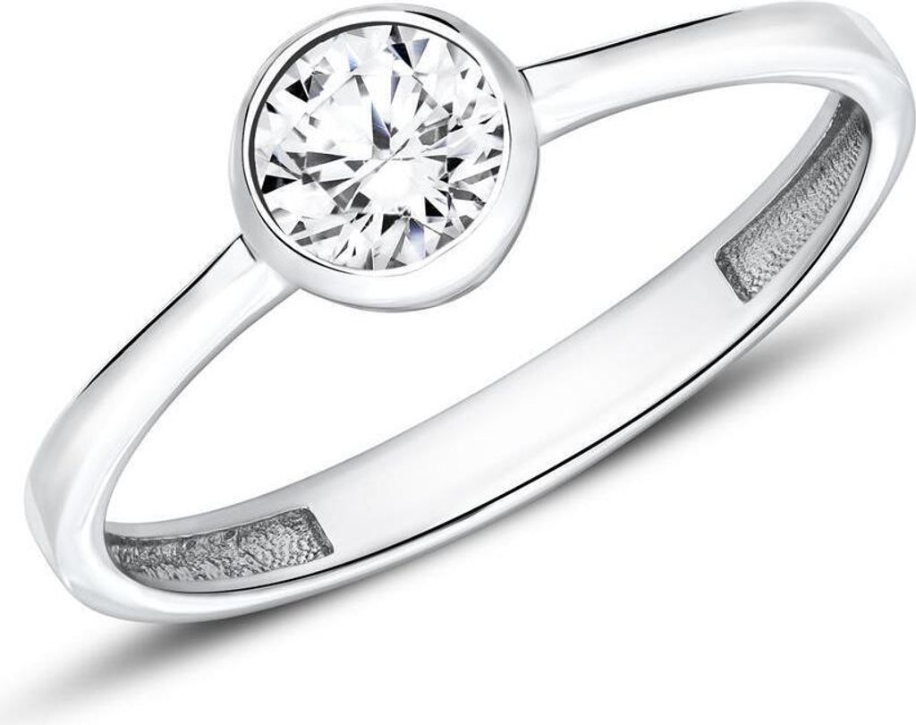 JEWLIX Solitärring aus 375er Weißgold mit Zirkonia
