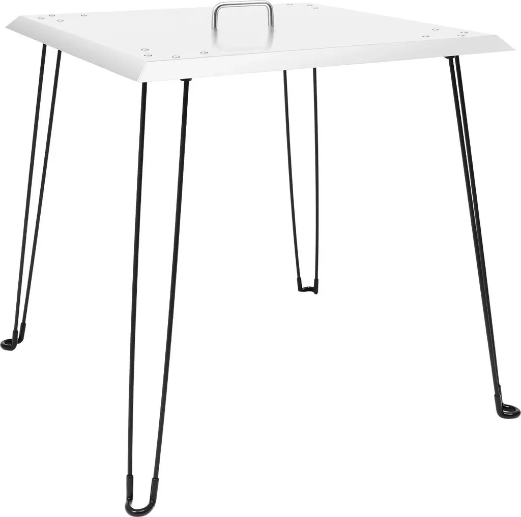 Copertura Termica Quadrata Design Bianco per Braciere Esterno Inox
