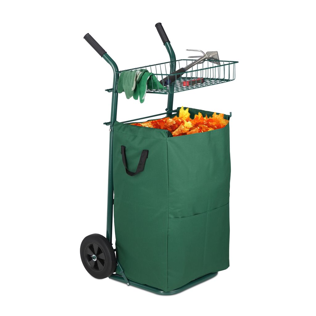 relaxdays Laubkarre für den Garten 70 L