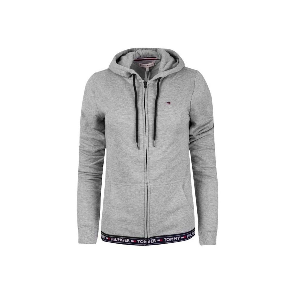 Tommy Hilfiger dames Authentic hoodie, sweatvest met capuchon, middeldik, grijs melange