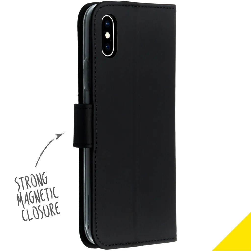 Custodia Wallet Accezz per iPhone Xs / X - Cover Libro Slim Nero