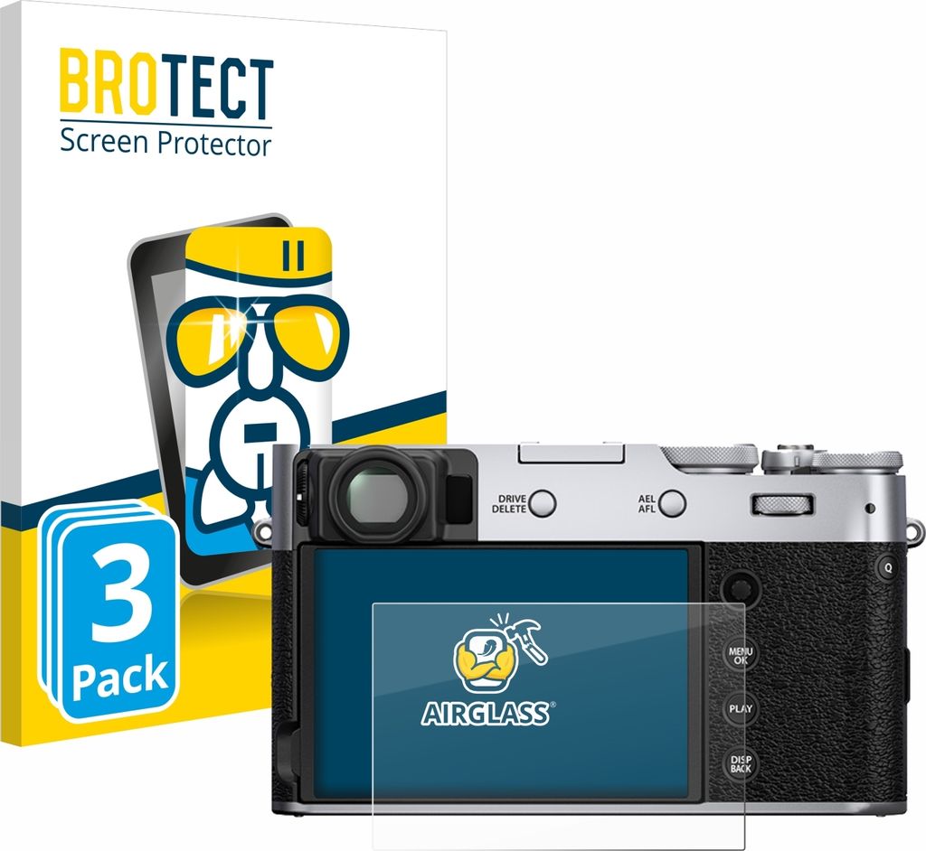 3x BROTECT Schutzglas für Fujifilm X100V Schutzfolie Panzer Folie Glas Display Schutz klar
