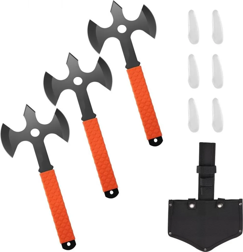 Trio de haches de lancer tomahawks triple tranchant pour le sport