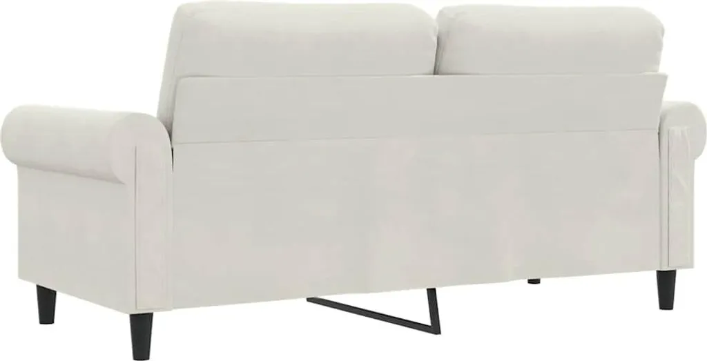 Canapé 2 places en velours crème de 140 cm vidaXL pour studio et salon - 6