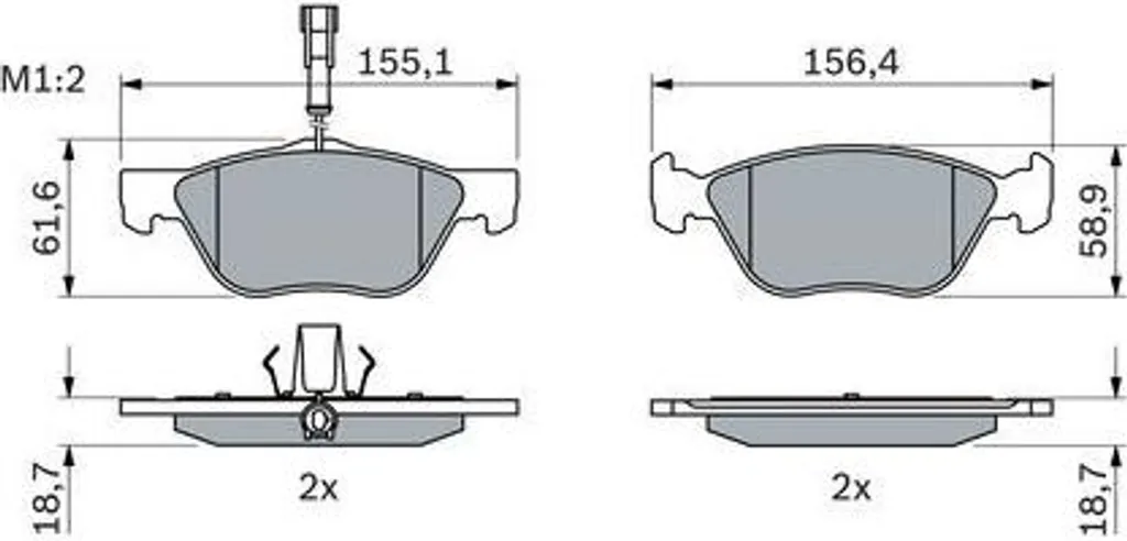 Plaquettes de frein Bosch 0 986 494 004 pour Alfa 146 et Fiat Marea