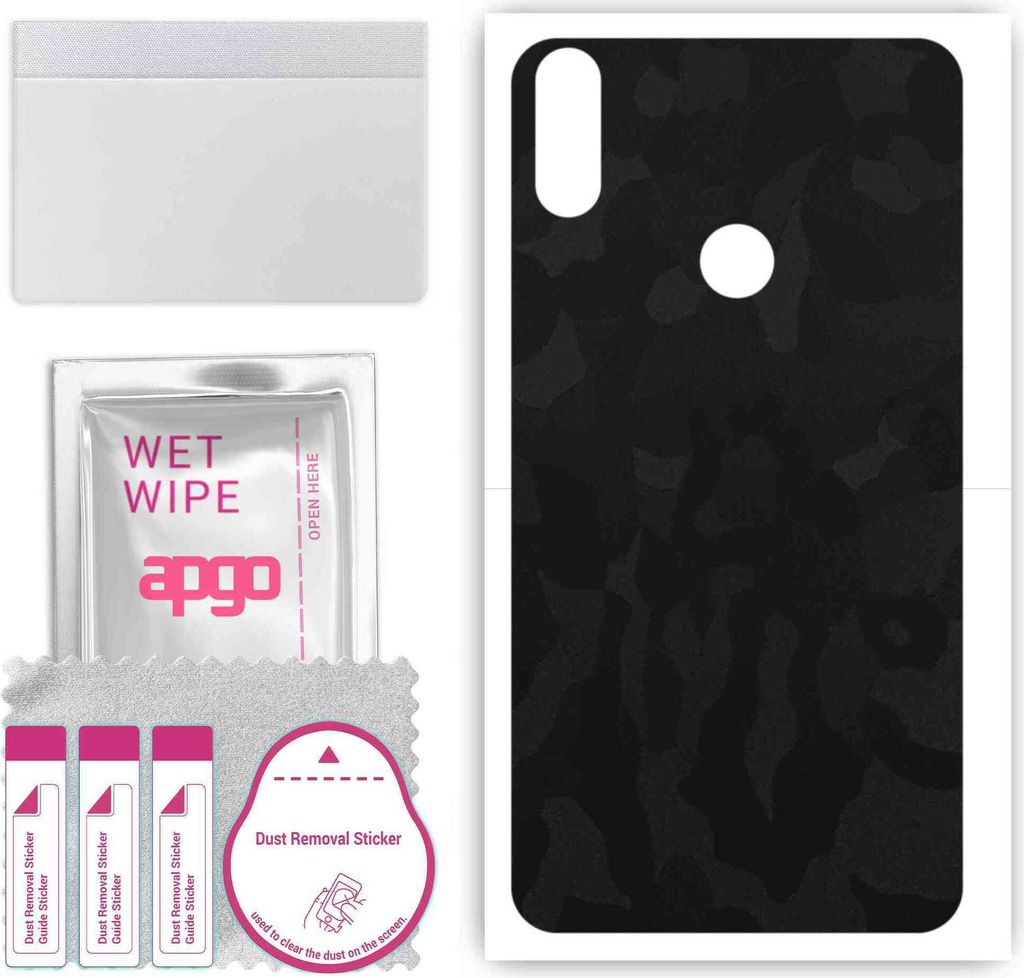 apgo Rückseite Schutzfolie, Skin, kompatibel mit Motorola P30, Hinten Displayschutzfolie aus Vinylfolie, kratzfest, einfache Montage - Schwarzes T...