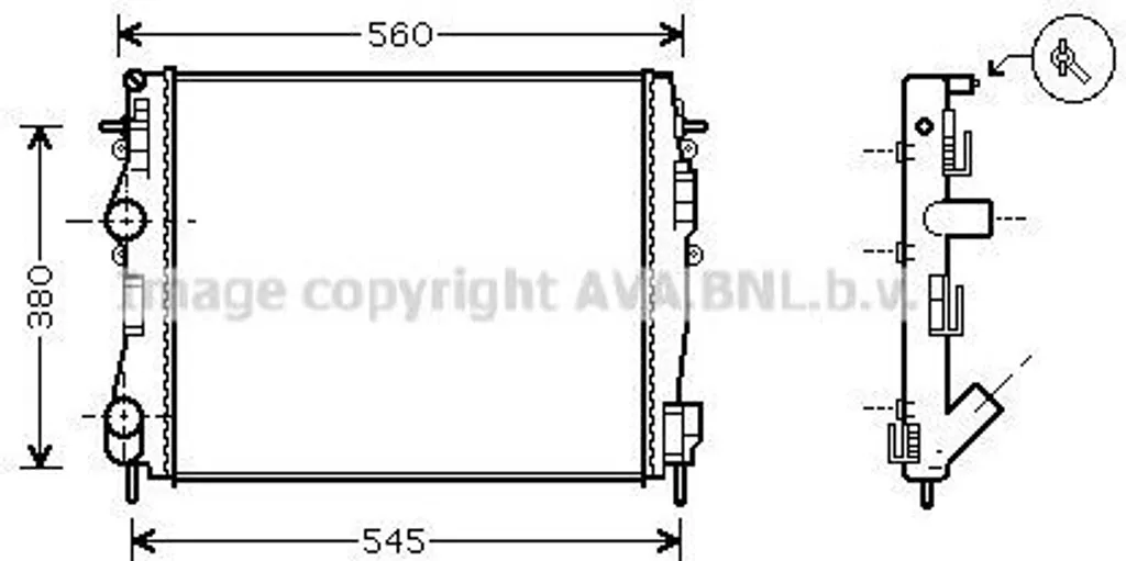 Radiateur de refroidissement moteur Prasco pour Renault Kangoo KC