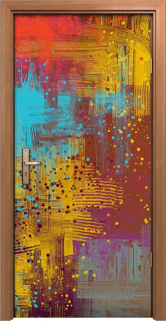 Türposter 90x200 cm Türaufkleber Türtapete Türfolie Klebefolie Ausdrucksstarke handgemachte Malerei
