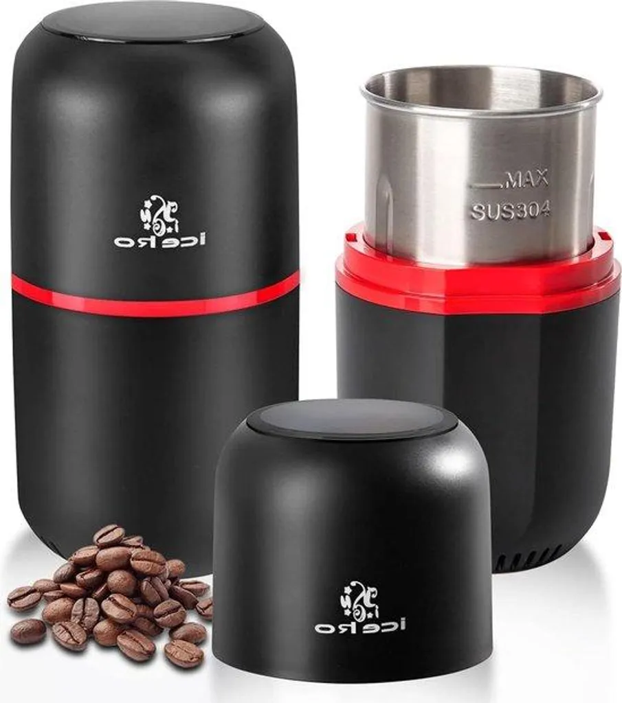 Moulin à café électrique 150W en acier inoxydable noir - Capacité 120g