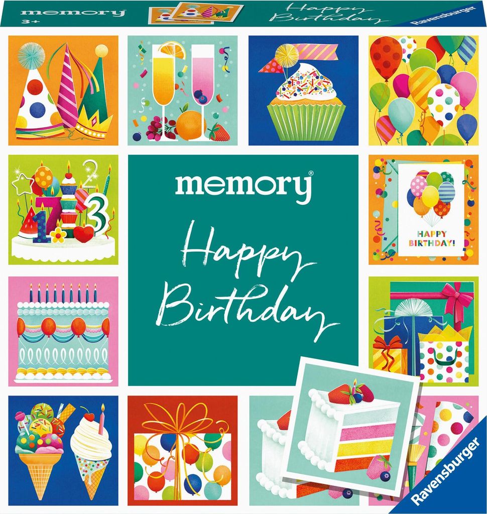 Ravensburger 23399 memory moments - Happy Birthday, 24 Kartenpaare wünschen alles Gute und laden zu vielen fröhlichen S