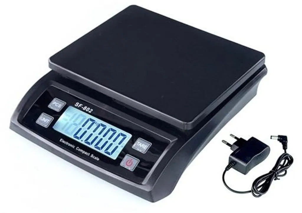 Balance électronique de précision en inox noir avec affichage numérique