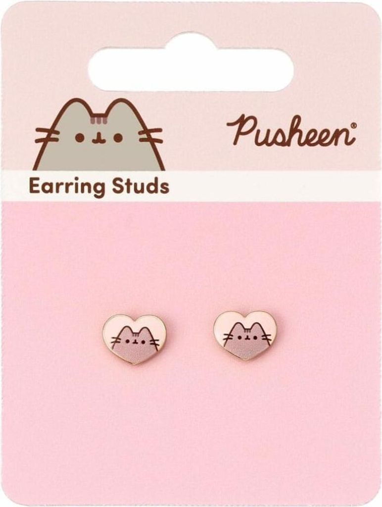 Pusheen Stud Ohrringe Pink and Gold Heart Produktbild 