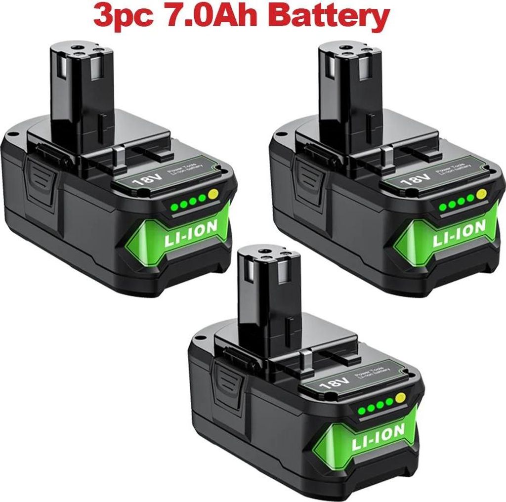 Ersatzakku für Elektrowerkzeuge - Kompatibel mit P108/P104/P107 - Spannung 18V Li-Ion - Kapazität 7,0Ah 7000mAh - Menge 3er-Pack - Farbe Rosa