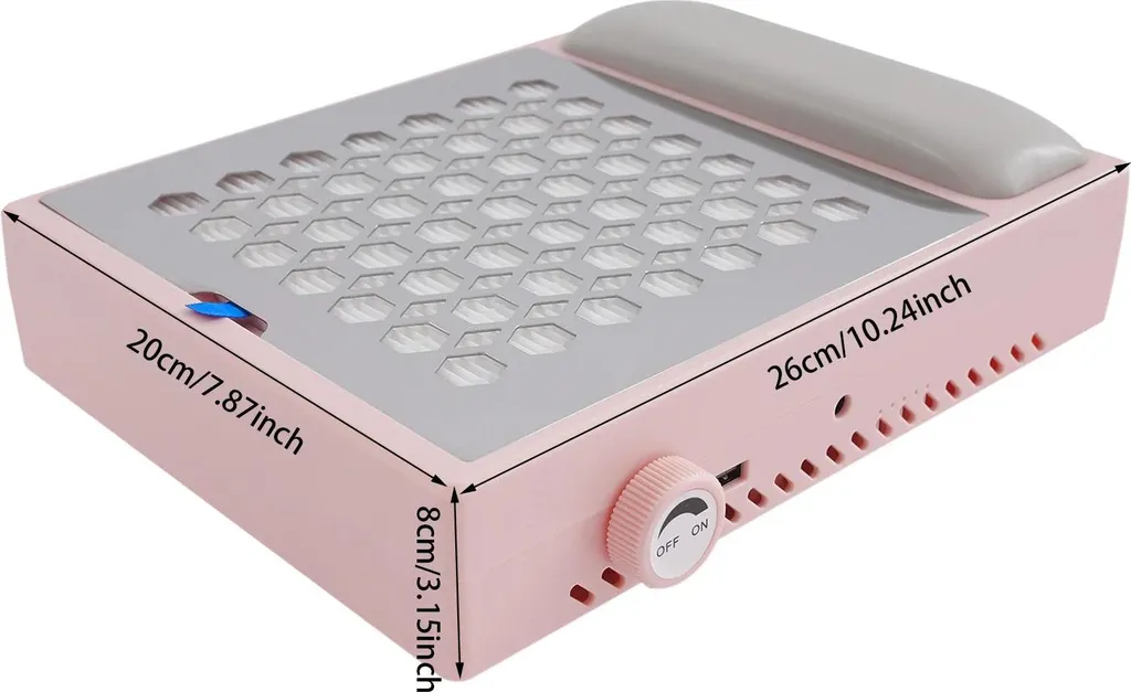 Aspiratore per Unghie Rosa 56W | Aspirazione Regolabile Top Design