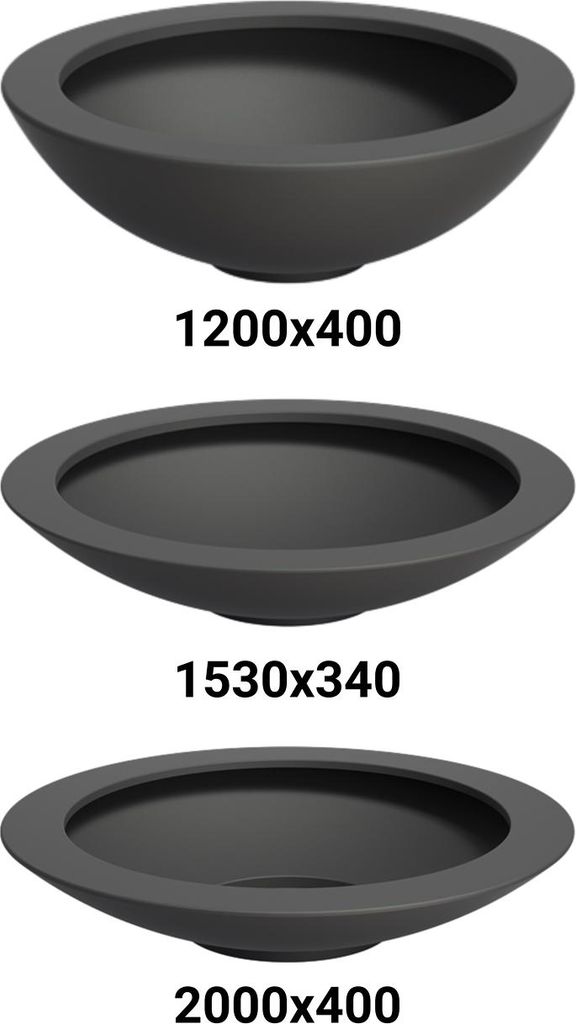 Adezz Ceder Pflanzgefäß Fiberglas Pflanzkübel Blumenkübel Blumentopf schwarz