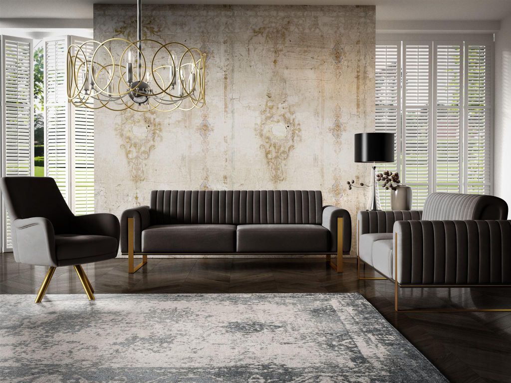 Sofaset Designersofas VALERIE 3-2-1 in Stoff Stoff Elisa Produktbild 