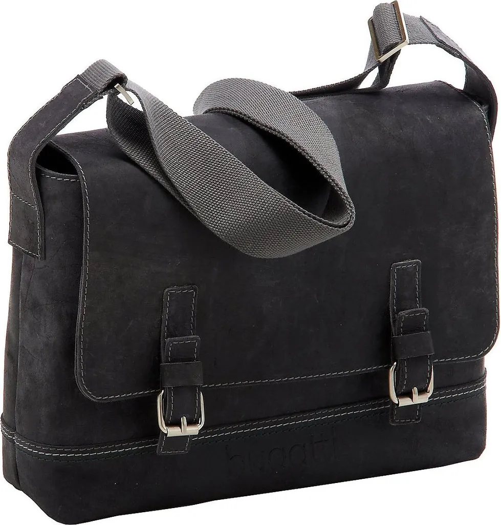 Bugatti Kensington Messenger Pelle Antracite 38cm - Saldi Online
