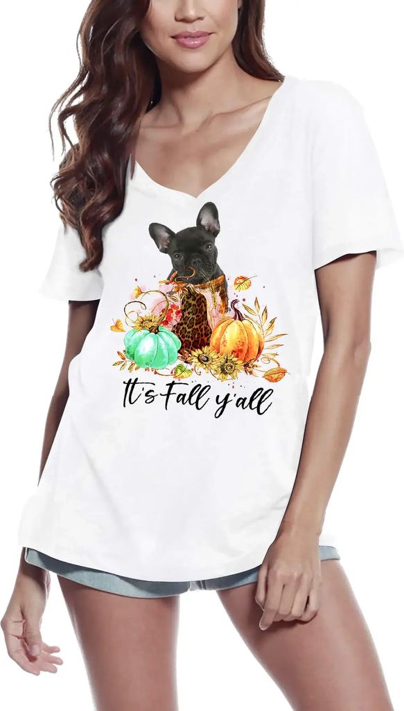 Damen Grafik T-Shirt V-Ausschnitt In dem Moment als ich dich sah liebte ich dich - Französische Bulldogge Hundeliebhaber lustig – The Moment I S...