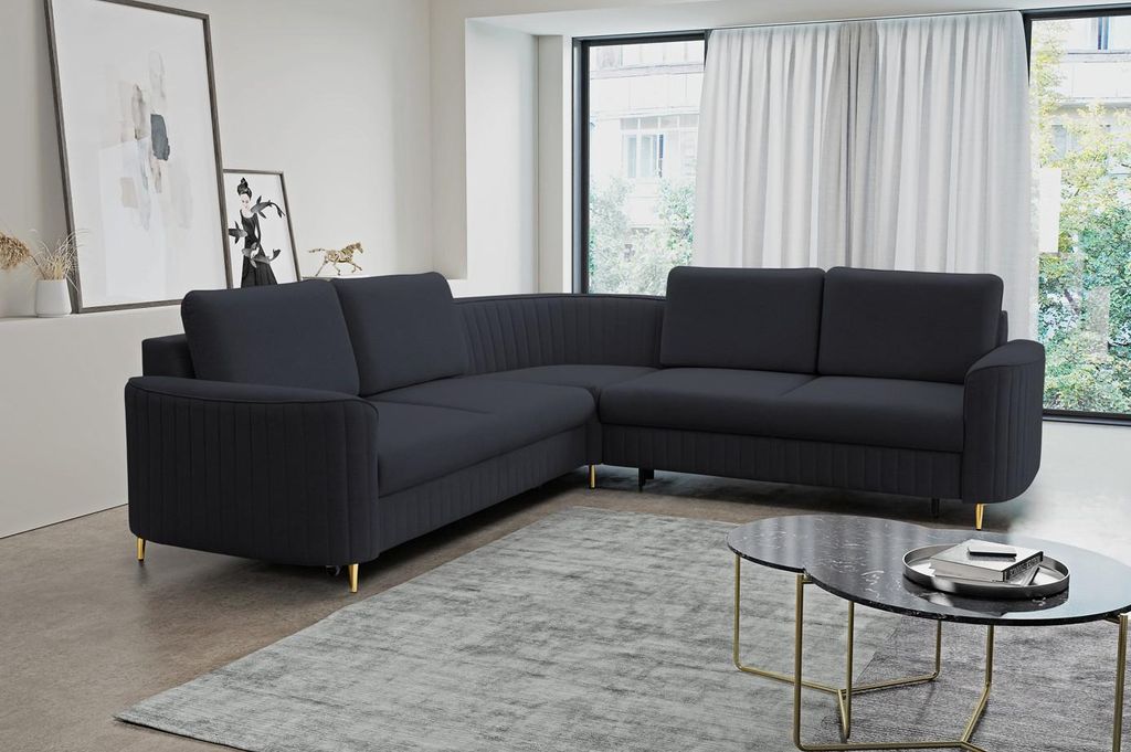 Klapp-Ecksofa KAMPLO 1 - blau