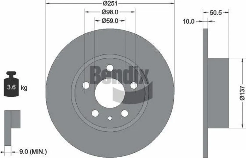 Supprimer les vibrations au freinage - Disque BENDIX BDS1233 Alfa Lancia