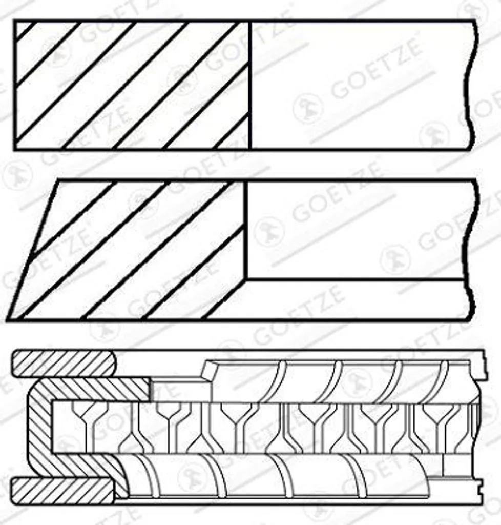 Segments de piston haute étanchéité GOETZE RTC6066 pour Audi A6 4G