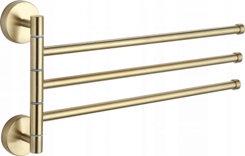 Mexen dreifach schwenkbarer Handtuchhalter, Gold - Produktbild 