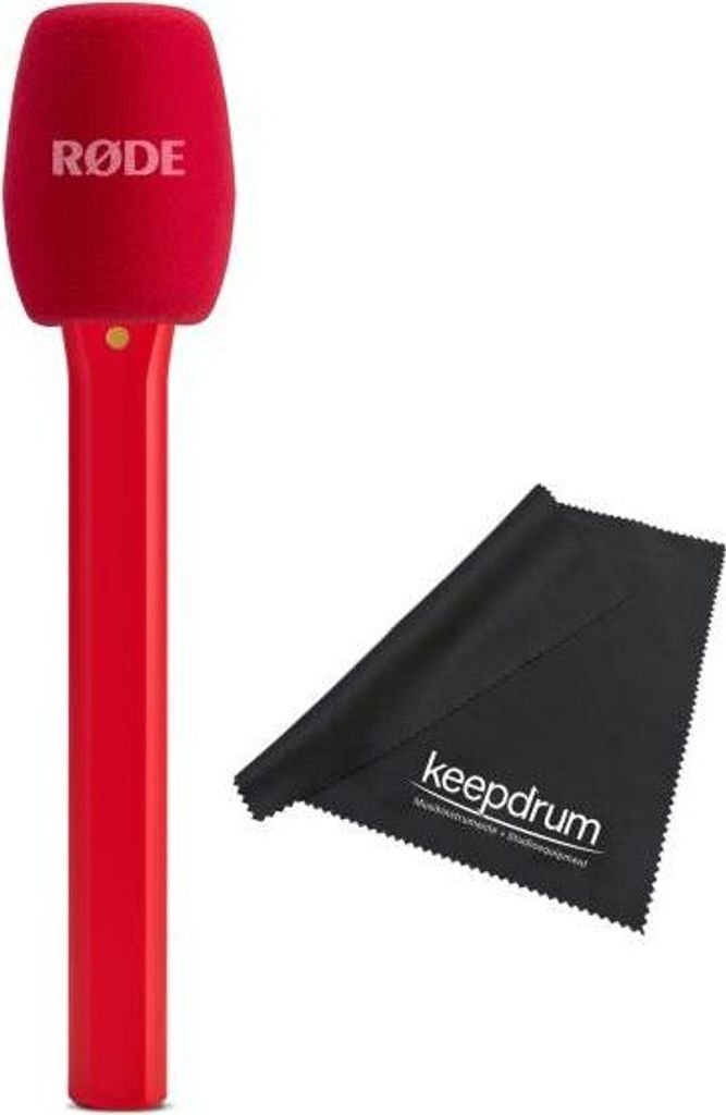 Rode Interview Micro Handadapter für Wireless Micro Rot mit Tuch