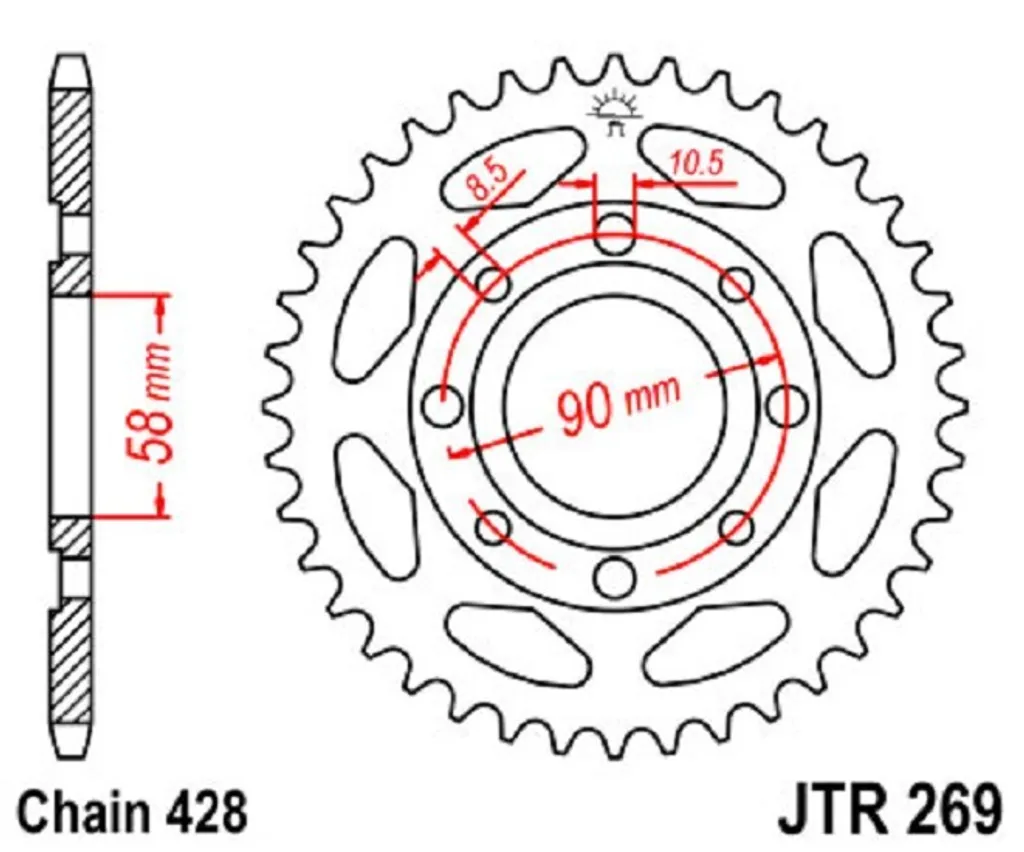 Pignone 52Z 428 SW: Corona Posteriore in Acciaio Rinforzato per Moto