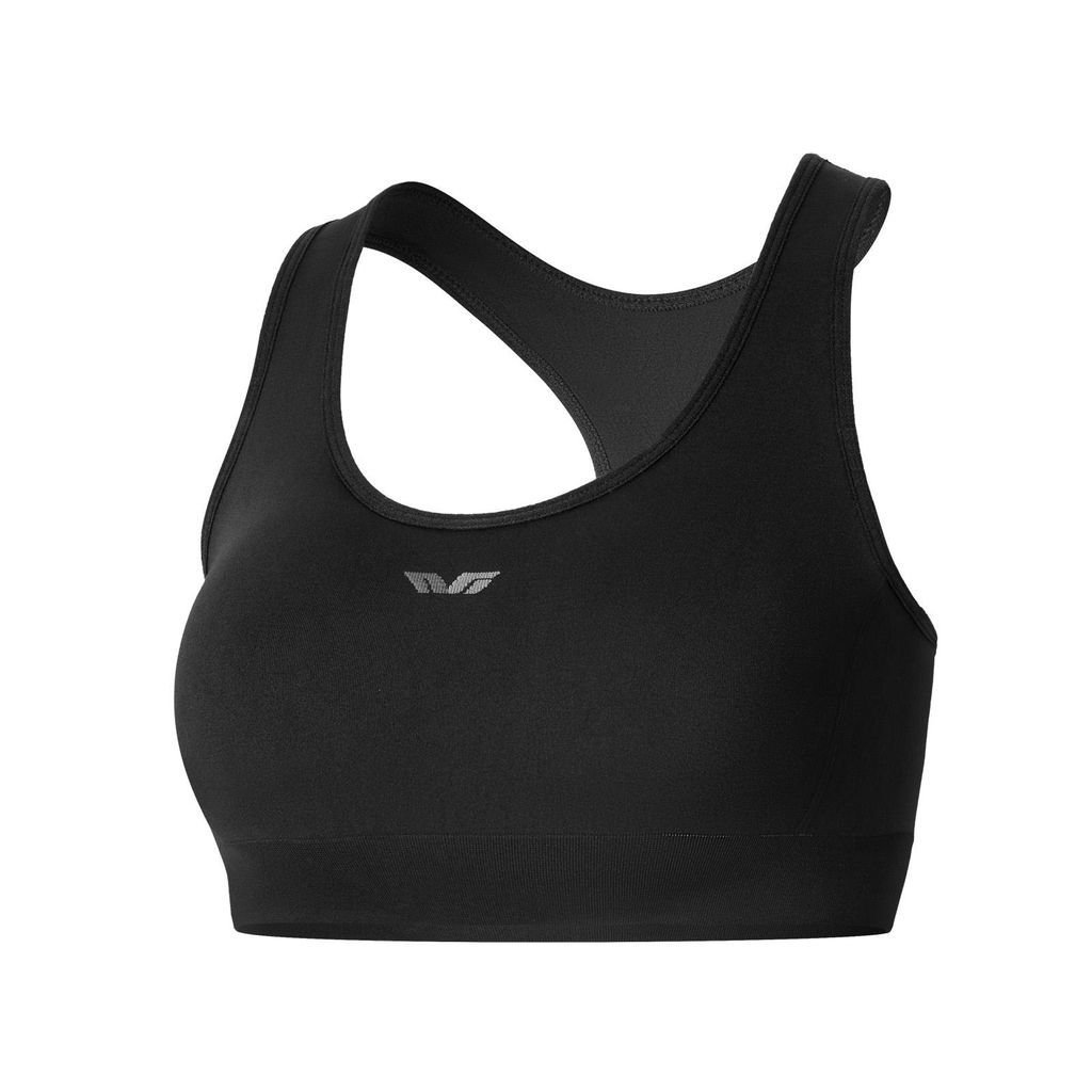 ROCKBROS TVI Damen Sport BH elastisch Ohne Bügel Atmungsaktiv Iconic Racerback Bra für Fitness Joggen Radfahren Schwarz L