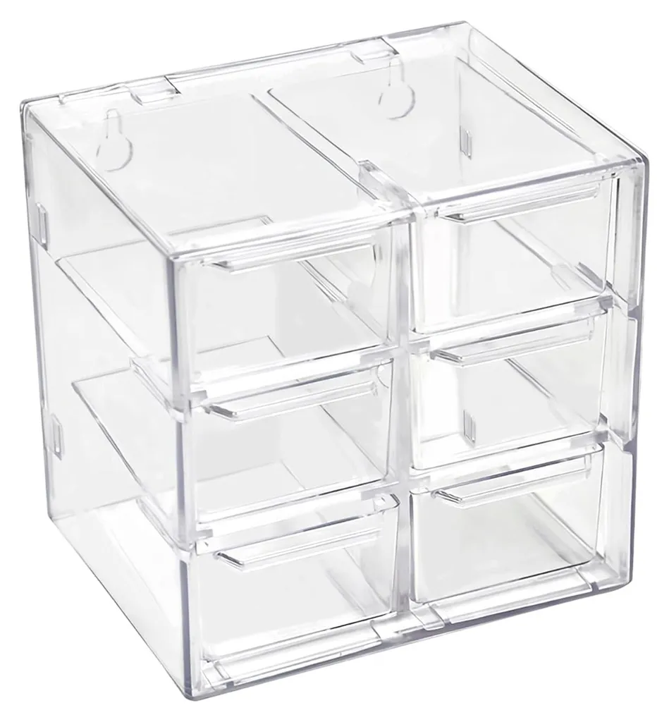 Rangement de bureau transparent pour fournitures et produits de beauté