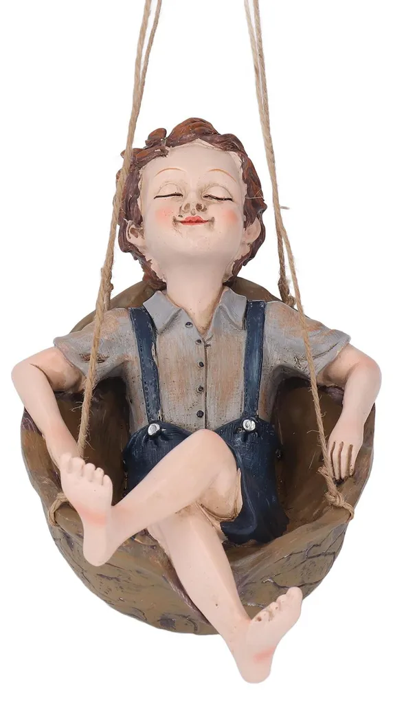 Statuette garçon extérieur peint à la main résine durable et anti-intempéries