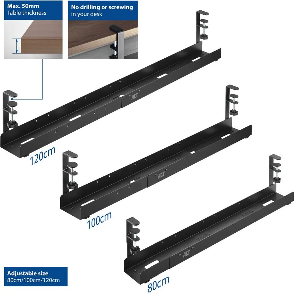 Support de Câbles pour Bureau de Télétravail - Rack Extensible à Pince