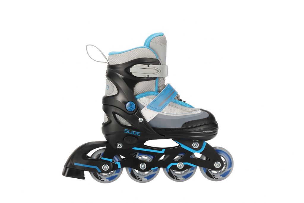 Amigo Schlittschuhe Inlineskates Blau 2in1 30-37 Inline Skates Kinder Rollschuhe 