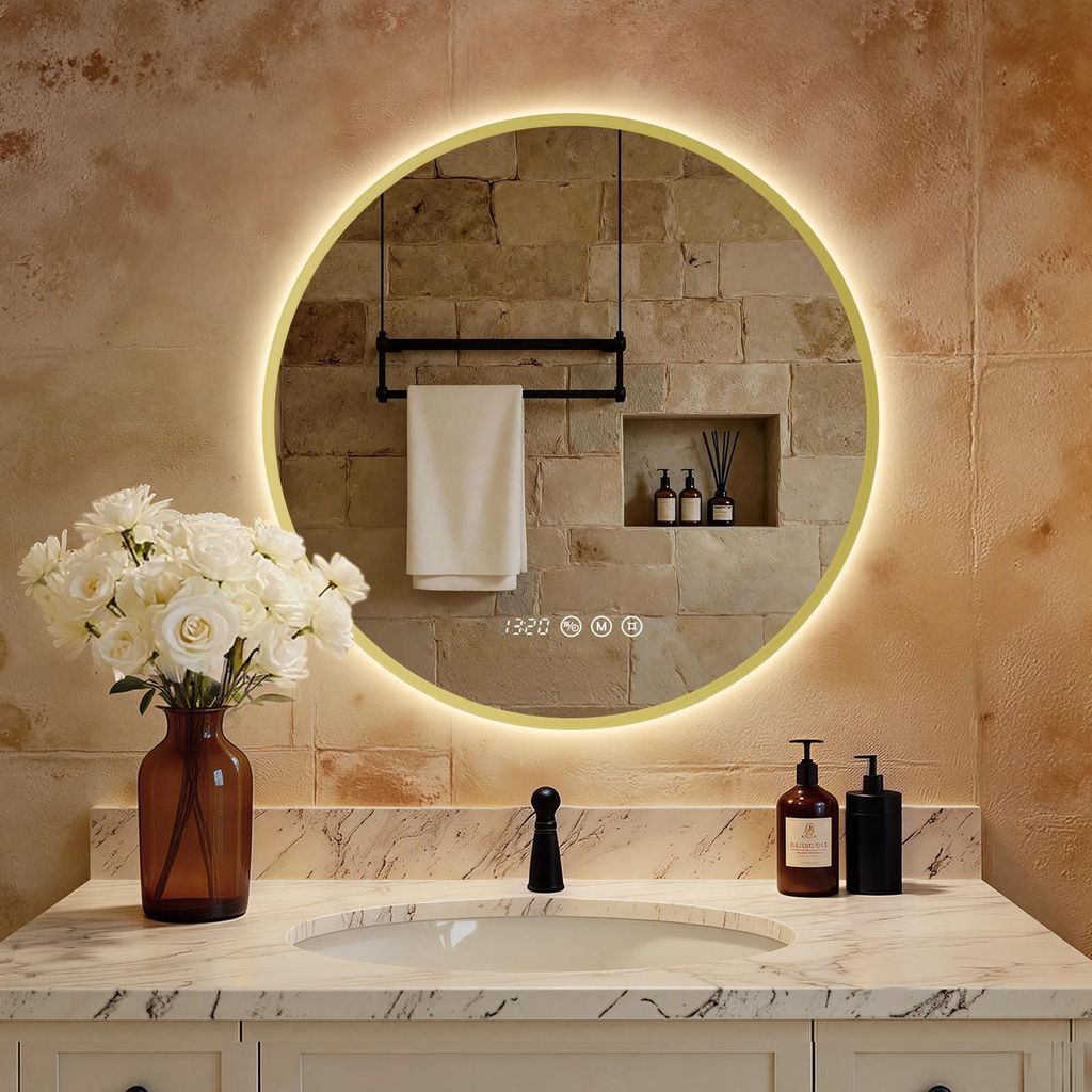 S'AFIELINA Specchio da bagno LED Rotondo 60cm, touch, Immagine del prodotto 