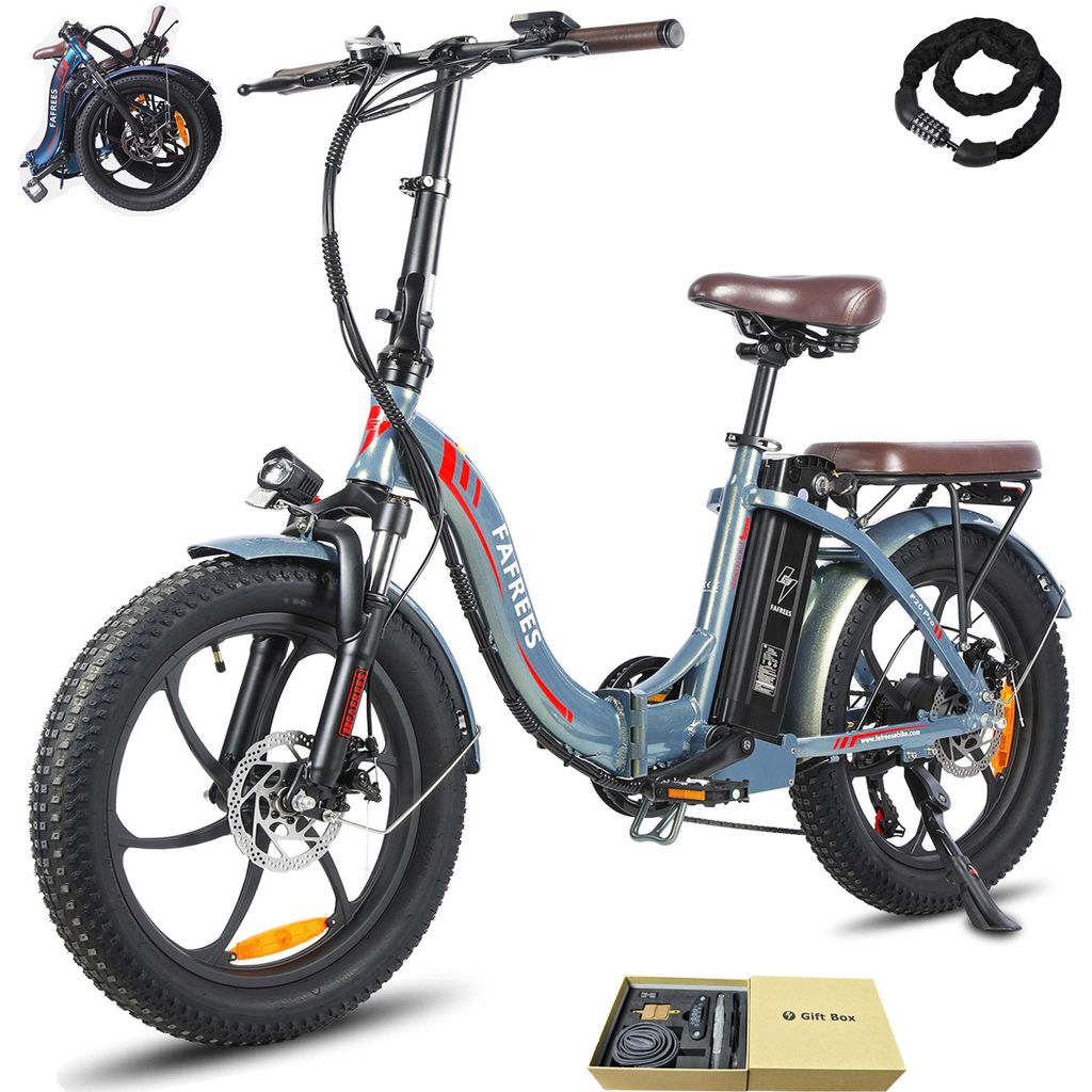 E-bike klapprad 20 zoll Akku 36 V 20 Ah 720 Wh Rostfreie Aluminiumlegierung Wasserdicht IPX5 bis zu 120 - 150 km Pedelec 7 Gang, Grün
