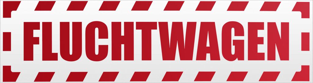 Kiwistar Fluchtwagen gestreift Magnetschild Schild magnetisch - 20cm Rot - reflektierend - Magnetfolie für Auto PKW Kfz