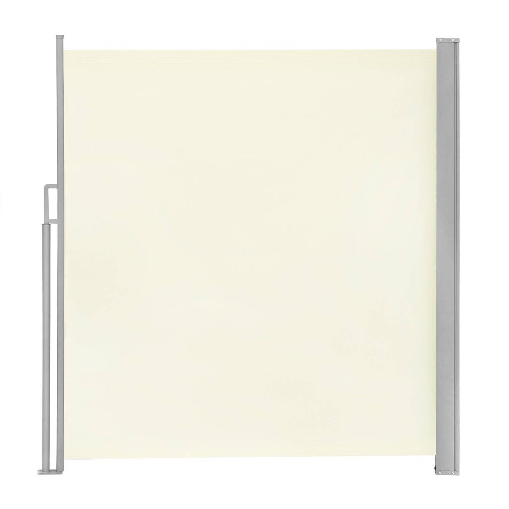 WOLTU Seitenmarkise ausziehbar, für Balkon Terrasse, mit Wandhalterung : Creme 160x350 cm Farbe: Creme Größe: 160x350 cm