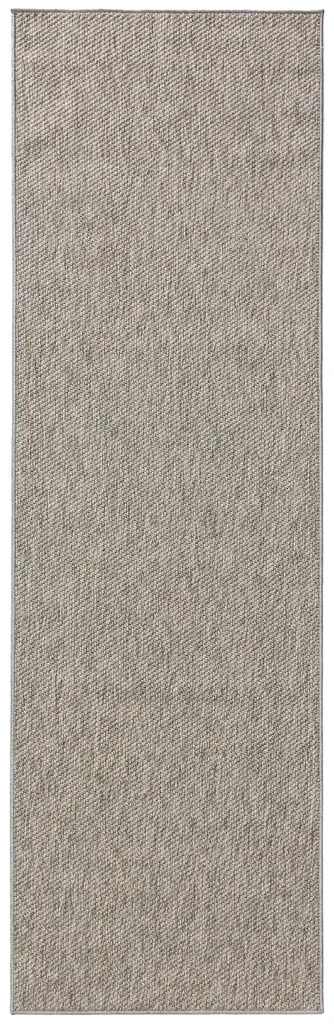 Tapis Iowa gris clair 80x250 cm tissage plat intérieur et extérieur