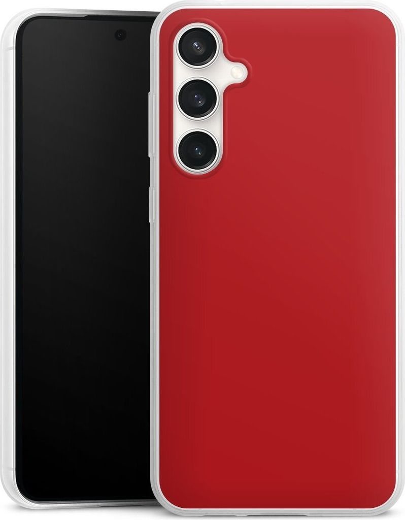 DeinDesign Slim Hülle für Samsung Galaxy S23 FE Silikon Case Ultra Dünn Handyhülle Farbe Rot einfarbig
