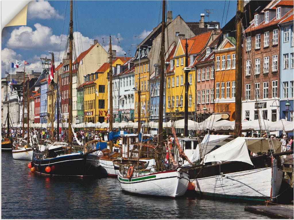 ARTland Wandbild, selbstklebend alter Hafen in Kopenhagen 2 Größe: 60x45 cm